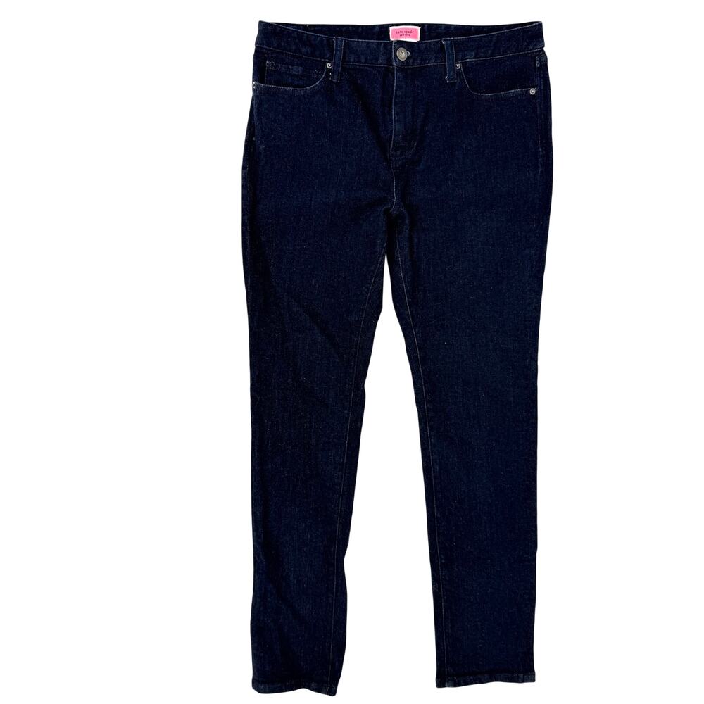 Kate Spade Broome Street Slim Jeans Womens Sz 28 Dark Indigo Blue Stretch